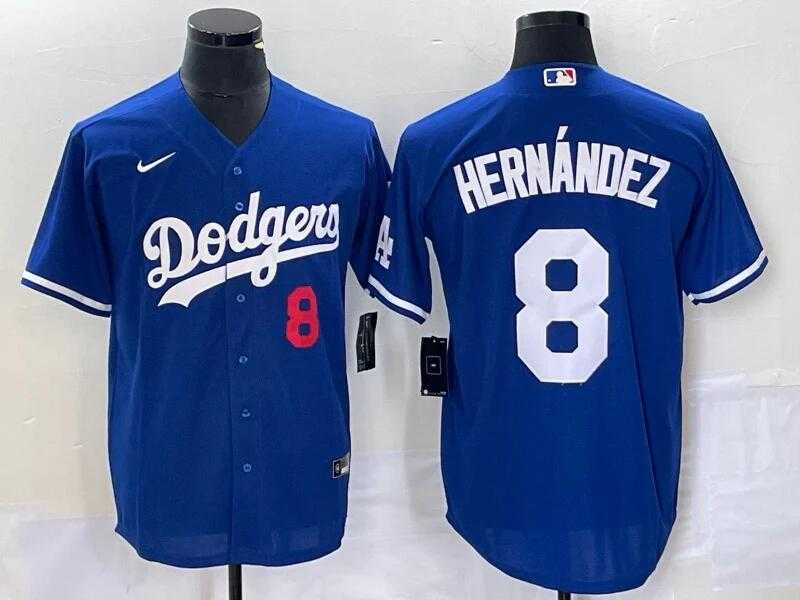 Mens Los Angeles Dodgers #8 Enrique Hernandez Blue Flex Base Stitched Baseball Jersey